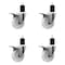 Service Caster 4'' Nylon Swivel 1-3/4'' Expanding Stem Caster Set Total Lock Brake, 4PK SCC-EXTTL20S414-NYS-134-4 - alternate 1